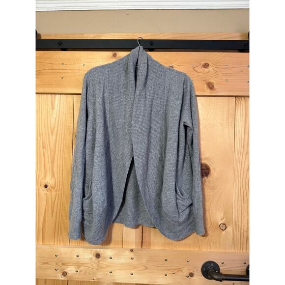 Quince Mongolian Cashmere Open Cardigan Sweater Gray Women’s XL - Picture 4 of 7